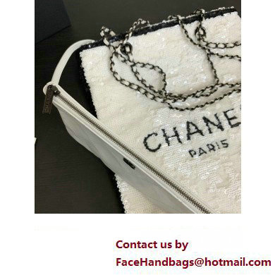 CHANEL Sequins  &  Black Metal White  &  Black Shopping Bag AS4856 2024